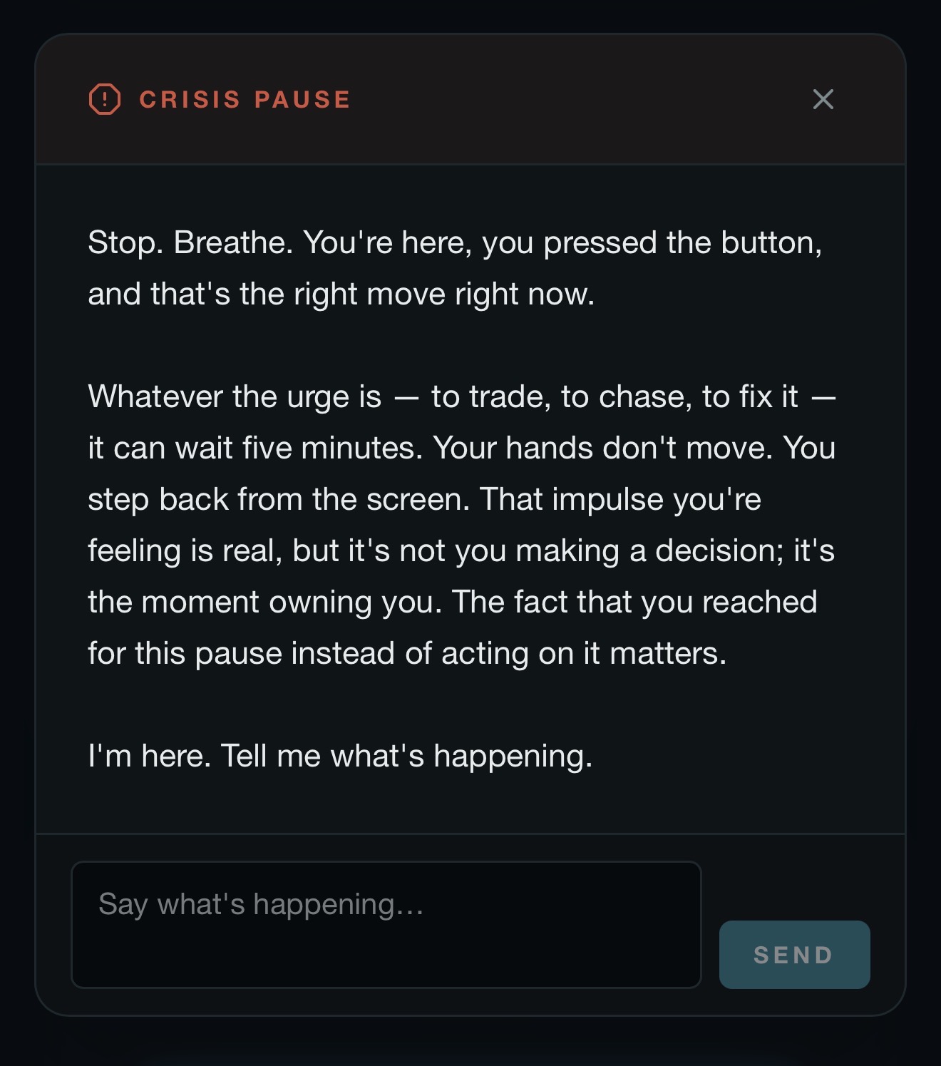 Panic moment screen from ancora, anonymized
